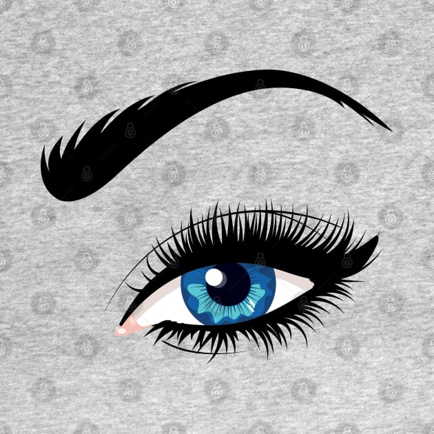 Blue fem eye with long eyelashes by AnnArtshock